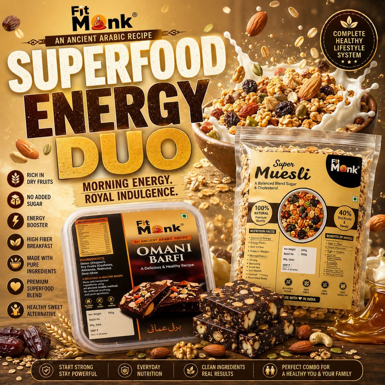 COMBO OF OMANI BARFI + SUPER MUESLI