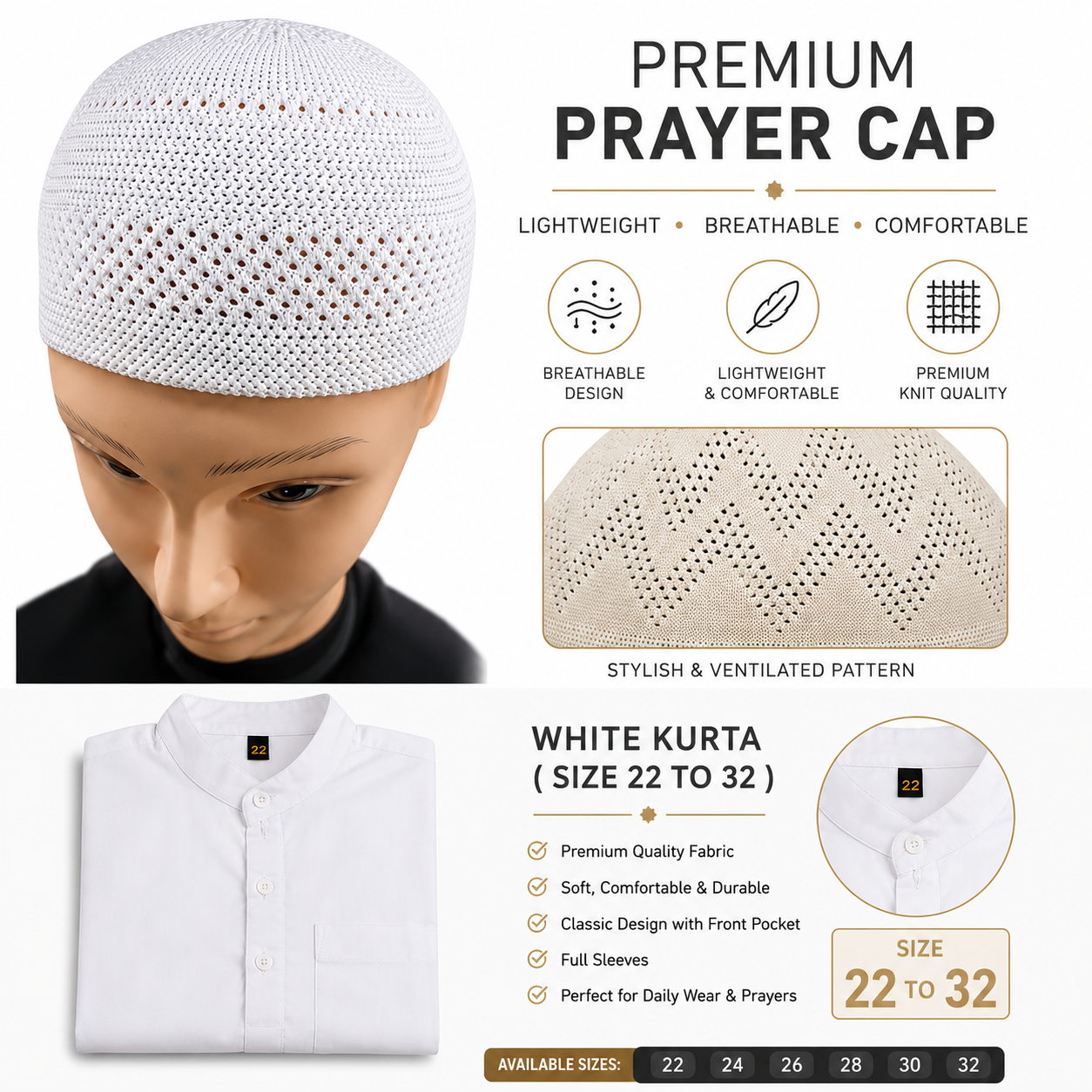 DARUL MADINA UNIFORM FOR BOYS SIZE 22 TO 32